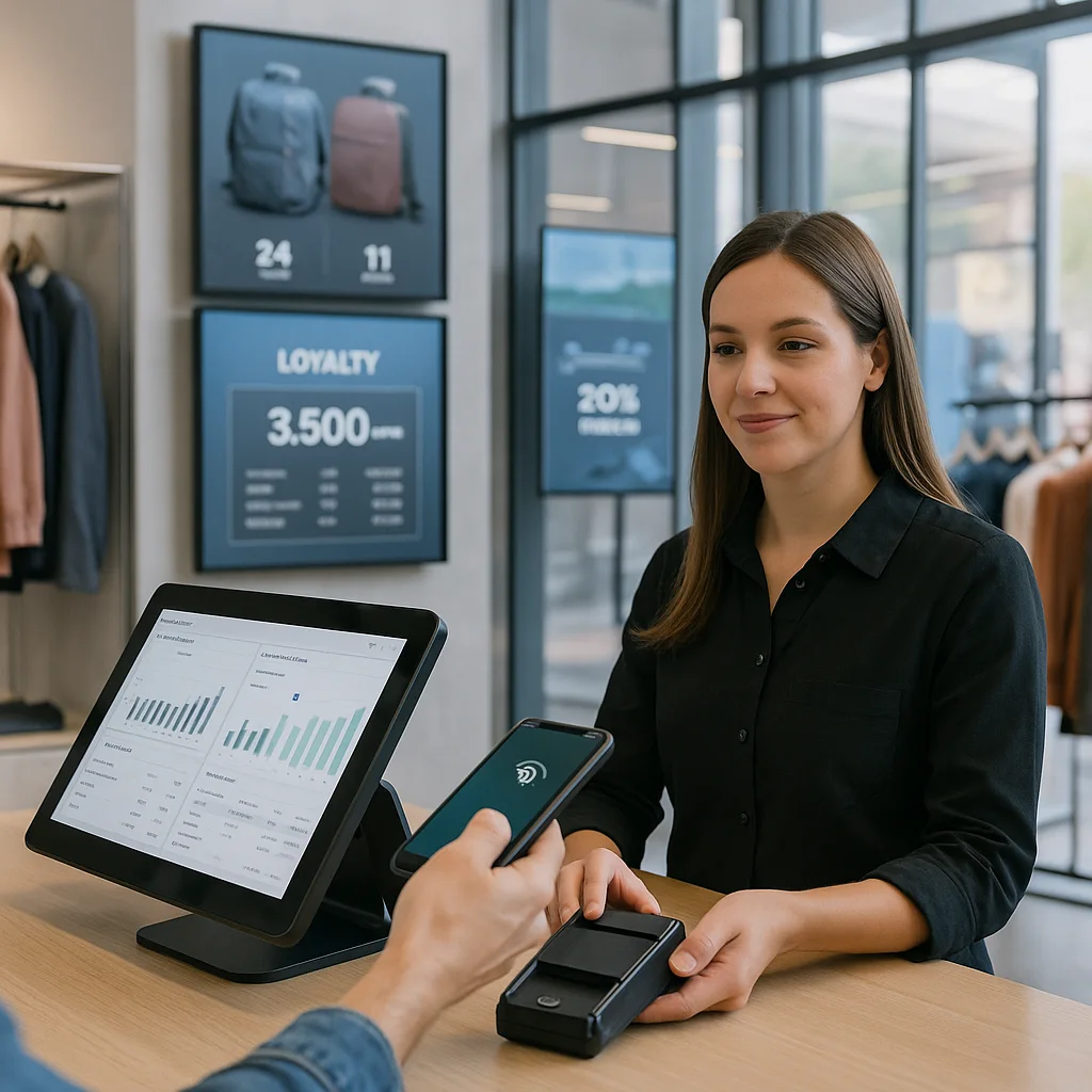 Modern retail store checkout counter